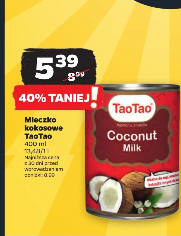 Mleczko kokosowe Tao tao promocja