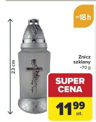 Znicz szklany 200 g promocja w Carrefour