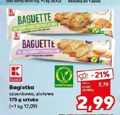 Bagietka z masłem czosnkowym K-classic promocja