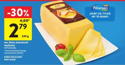 Ser Złoty Szlachecki wędzony PÂTURAGES promocja w Intermarche