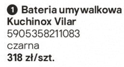 Bateria umywalkowa Kuchinox Vilar czarna promocja w Castorama