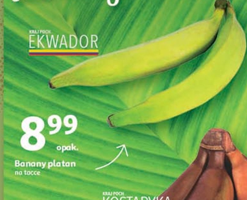 Banany platan na tacce promocja