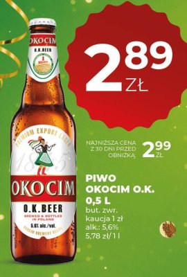 Piwo Okocim O.K. 0,5 L promocja w Duży Ben