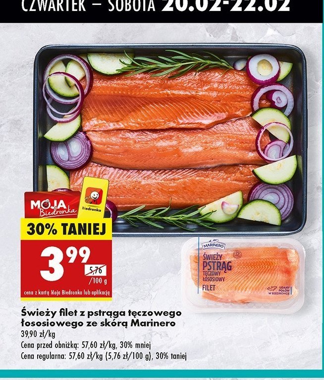 Pstrąg tęczowo-łososiowy filet Marinero promocja w Biedronka