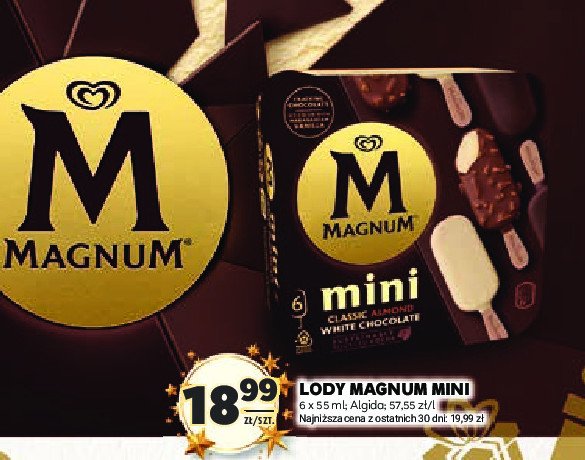 Lód mini classic Algida magnum promocja w Stokrotka