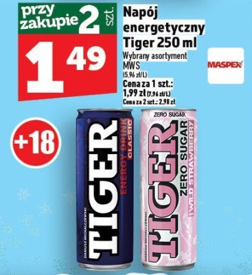 Napój energetyczny Tiger 250 ml MWS promocja w TOPAZ