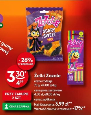 Żelki Zozole różne rodzaje promocja w Żabka