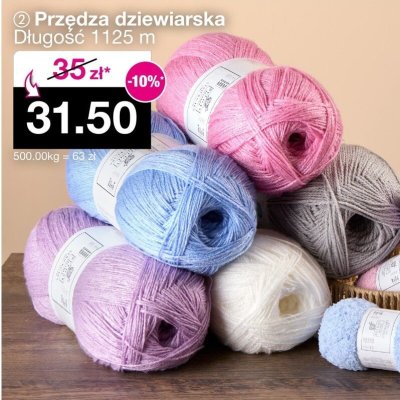 Przędza dziewiarska 1125 m promocja w Woolworth