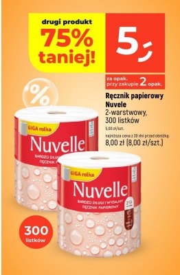 Ręcznik papierowy Nuvelle 2-warstwowy 300 listków promocja w Dealz
