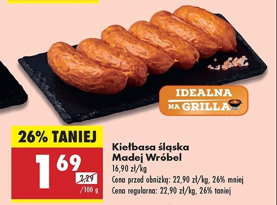 Kiełbasa śląska Madej & wróbel promocja w Biedronka