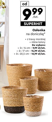 Osłonka na doniczkę z trawy morskiej 14 cm promocja w Biedronka