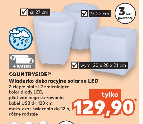 Wiaderko dekoracyjne solarne led śr. 22 cm K-classic countryside promocja