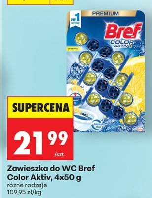 Zawieszka do WC Bref Color Aktiv, 4x50 g promocja w Biedronka