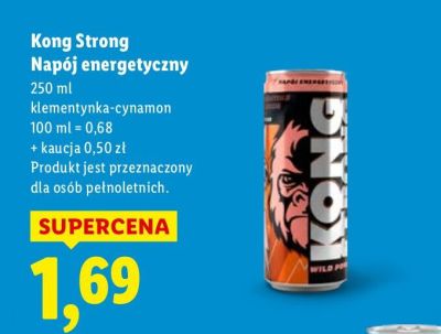 Napój energetyczny Kong Strong klementynka-cynamon 250 ml promocja w Lidl