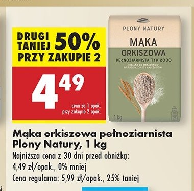 Mąka orkiszowa pełnoziarnista tym 2000 Plony natury promocja