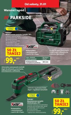 Sprężarka i pompka akumulatorowa Parkside 20V promocja w Lidl