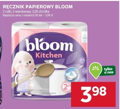 Ręcznik papierowy Bloom 2 rolki, 2-warstwowy, 2,00 zł/rola promocja w Stokrotka