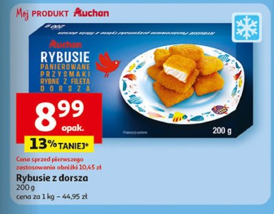 Rybusie z dorsza Auchan r贸偶norodne (logo czerwone) promocja