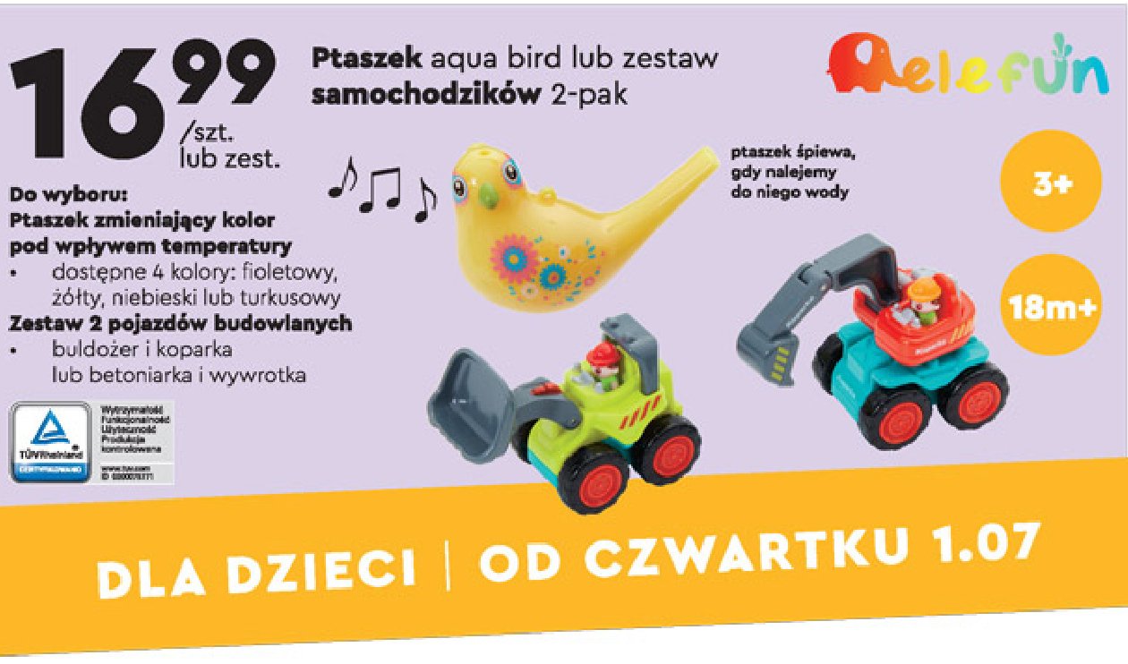 艢piewaj膮cy ptaszek zmieniaj膮cy kolor Elefun promocja