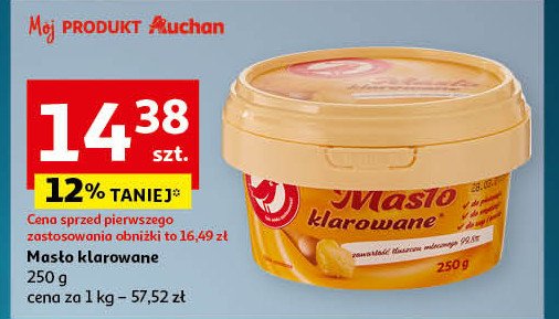 Masło klarowane Auchan różnorodne (logo czerwone) promocja