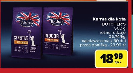 Karma dla kota z drobiem Butcher's sensitive promocja w Carrefour