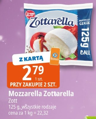 Mozzarella Zottarella Zott promocja w Leclerc