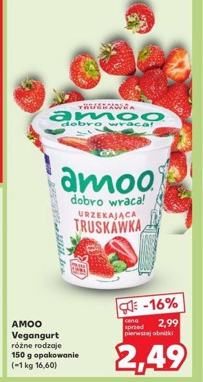 Jogurt wegański truskawkowy Amoo promocja