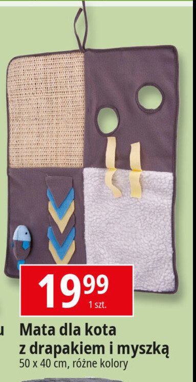 Mata dla kota z drapakiem i myszką 50 x 40 cm promocja
