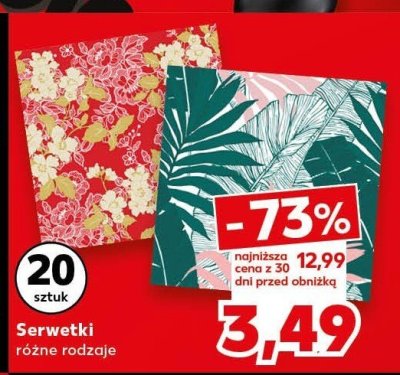 Serwetki różne rodzaje 20 sztuk promocja w Kaufland