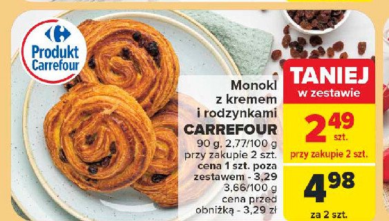 Monokl z kremem i rodzynkami Carrefour promocja w Carrefour Market