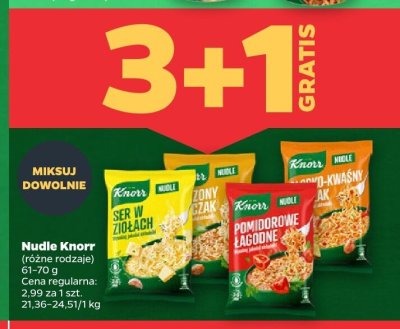 Danie instant Nudle, różne rodzaje 3+1 GRATIS promocja w Netto