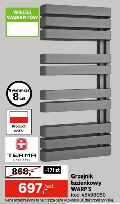 Grzejnik łazienkowy WARPS promocja w Leroy Merlin