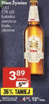 Piwo Żywiec butelka zwrotna białe, ciemne 0,5l promocja w Delikatesy Centrum