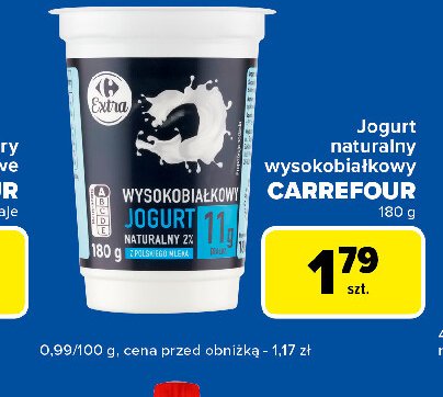 Jogurt naturalny wysokobiałkowy Carrefour extra promocja w Carrefour Express