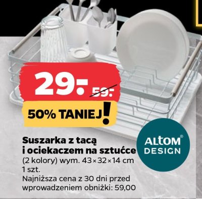Suszarka z tacą i ociekaczem na sztućce  promocja w Netto