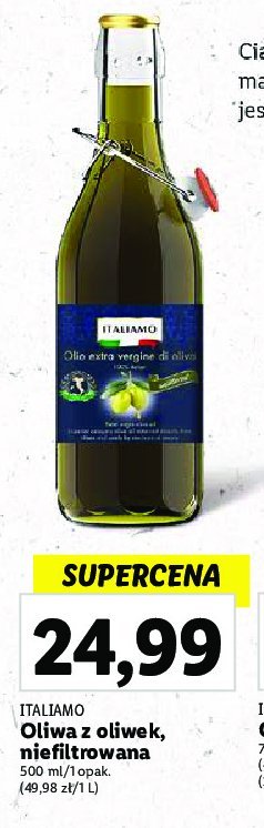 Oliwa z oliwy niefiltrowana Italiamo promocja