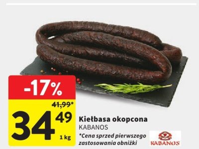Kiełbasa okopcona KABANOS promocja w Intermarche