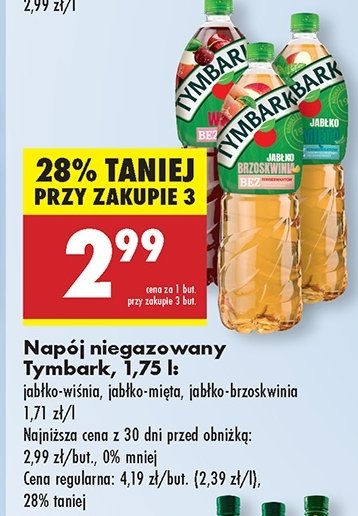 Napój wiśnia-jabłko Tymbark promocja w Biedronka