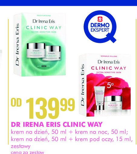 Zestaw ultra sensitive skin: krem na dzień + krem na noc Dr irena eris clinic way promocja