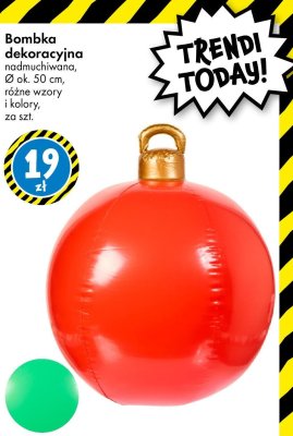 Bombka dekoracyjna nadmuchiwana Ø ok. 50 cm różne wzory i kolory promocja w Tedi