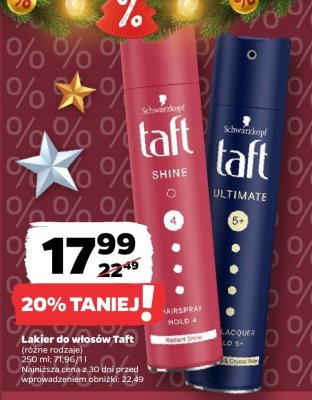 Lakier do włosów Taft różne rodzaje promocja w Netto