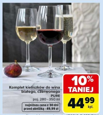 Komplet kieliszków do wina białego, czerwonego Pure promocja w Carrefour Market