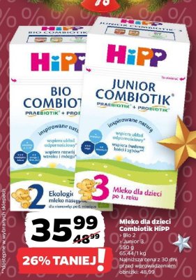 Mleko dla dzieci Combiotik HiPP Bio 2, Junior promocja w Netto