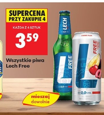 Piwo bezalkoholowe Lech Free promocja w Biedronka
