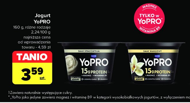 Jogurt proteinowy straciatella Danone yopro promocja w Carrefour