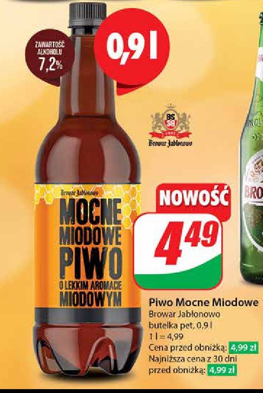 Piwo Browar jabłonowo mocne miodowe promocja