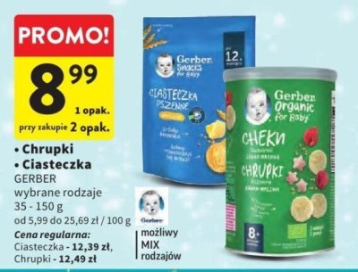 Chrupki Gerber wybrane rodzaje 35-150g promocja w Intermarche