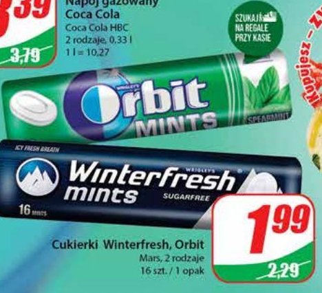 Dropsy miętusy bez cukru Winterfresh strong mints promocja