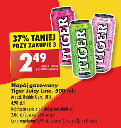 Napój bubble gum Tiger energy drink promocja