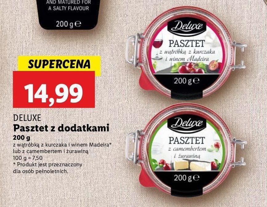 Pasztet z camembertem i żurawiną Deluxe promocja